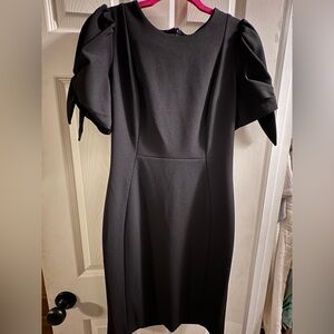 Calvin Klein Black Ribboned Sleeve Dress